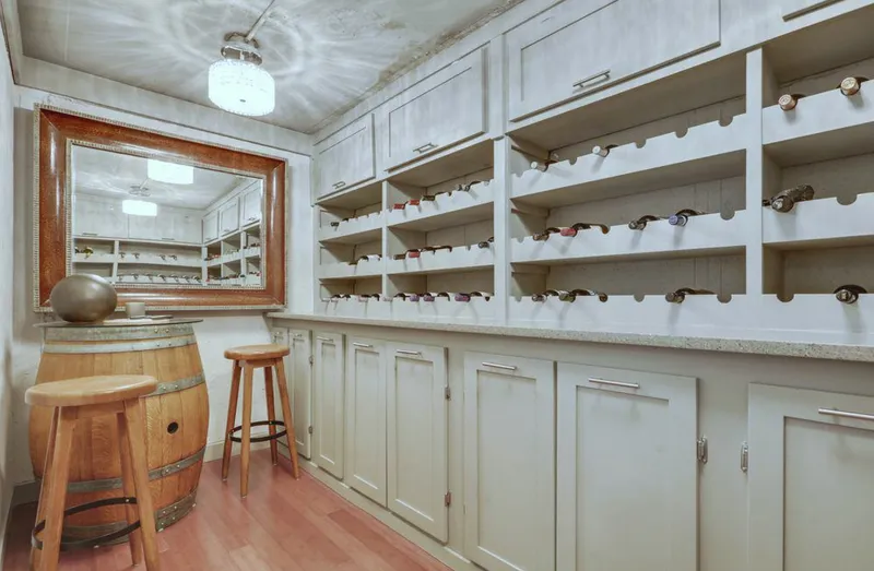 Custom wine storage and cabinetry in the Upper Scarboro home