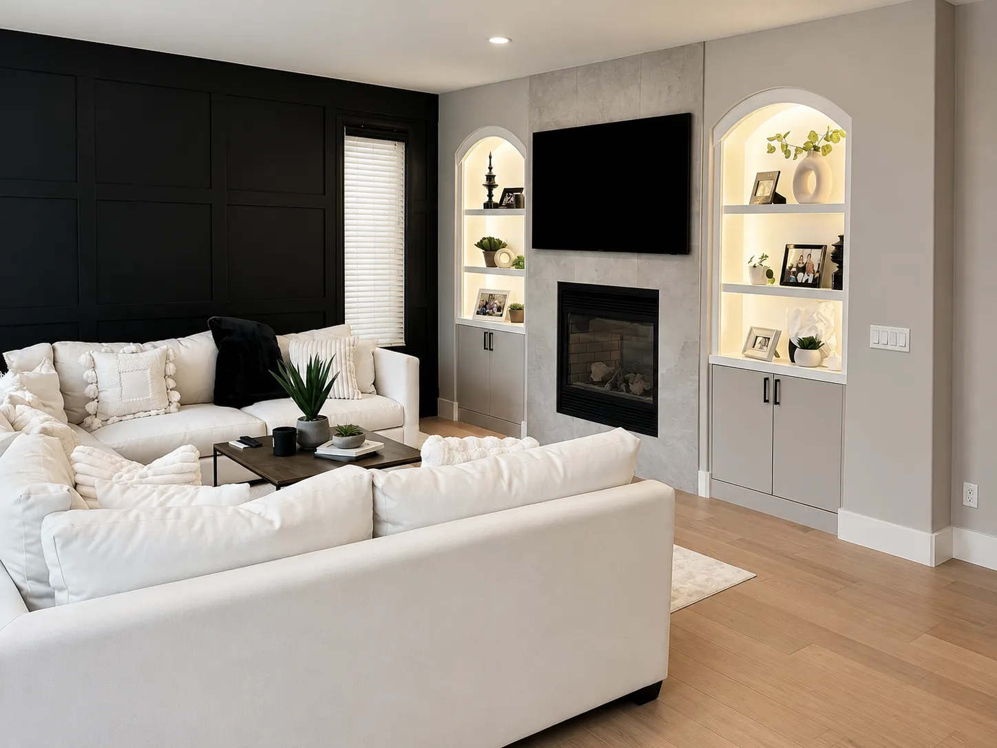 Contemporary Calgary living room renovated by iRenos